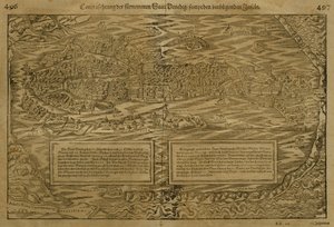 Karta över Venedig, av Sebastian Munster (1488-1552) publicerad i Basel, ca 1560
