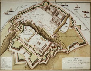 Karta över fästningen Belgrad efter att den erövrats av fältmarskalk Gideon Freiherr von Laudon ... av German School