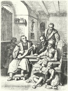 Martin Luther hemma med sin familj av German School