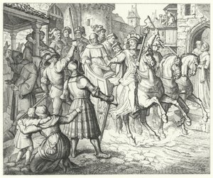 Martin Luthers mottagning i Worms, 1521 av German School
