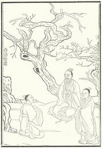 Mencius, forntida kinesisk konfuciansk filosof (gravyr) av German School