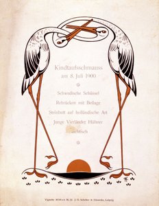 Meny för en dopmåltid. Tyskland, 1900-07-08. av German School