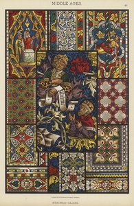 Medeltid, Målat glas (färg litho) av German School