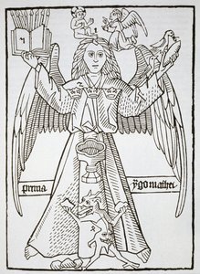 Mnemonisk figur, från Ars Memorandi, ca 1470, (omtryckt 1883) illustrerad i en magisk historia publicerad i slutet av 1800-talet av German School