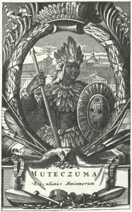 Montezuma II, Aztekisk kejsare (gravyr) av German School