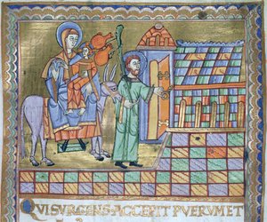 Fru Czart. 1207 IV, fol.6r The Flight into Egypt, från The Evangeliarium of the Cathedral of Plock, c.1075 av German School