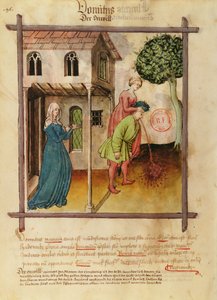 Ms Lat 9333 fol.96v Man Kräkningar, från Tacuinum Sanitatis av German School