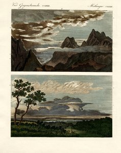 Molnens naturhistoria (färgad gravyr) av German School