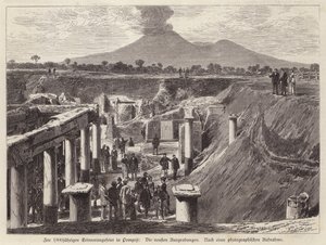 Nya utgrävningar i Pompeji, Italien (gravyr) av German School