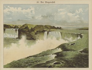 Niagarafallen (färg litho) av German School