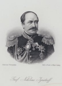 Nikolay Ignatyev, rysk statsman och diplomat (gravyr) av German School