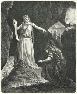 Numa Pompilius med nymfen Egeria (gravyr) av German School