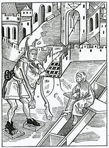 Av förakt eller förakt för den heliga skriften, illustration från Alexander Barclays engelska översättning av 