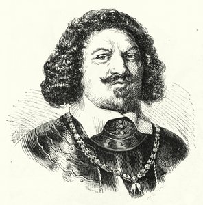 Ottavio Piccolomini, italiensk general i det heliga romerska rikets armé under trettioåriga kriget (gravyr) av German School