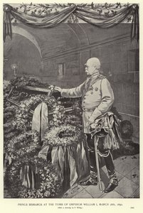Otto von Bismarck vid kejsar Vilhelm I:s grav