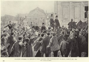 Ovation erbjöd Otto von Bismarck när han lämnade kanslers herrgård av German School