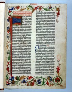 Sida från Gutenbergbibeln, Mainz, ca 1455 av German School