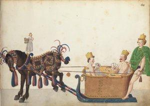 Tävlingssläde i parad, ca 1640 av German School