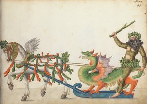 Tävlingssläde i parad, ca 1640 av German School