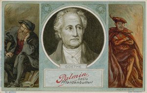 Palmin handelskort med en bild av Goethe av German School