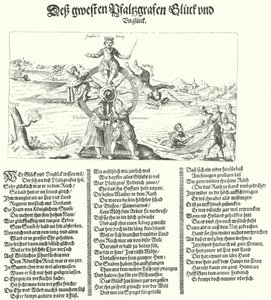 Broschyr som hånar vinterkungen, Fredrik I av Böhmen, 1621 av German School