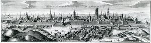 Panoramautsikt över Danzig (Gdansk) av German School