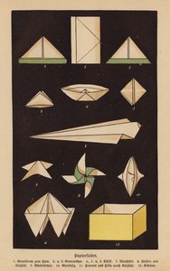 Pappersvikning (färglitografi) av German School