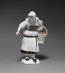 Bondkvinna, tillverkare Meissen Porslinsfabrik, Tyskland, modellerad av Johann Joachim Kändler av German School
