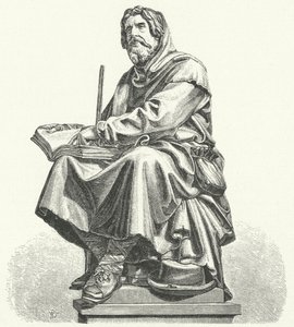 Peter Waldo, grundare av den medeltida kristna andliga rörelsen känd som Waldensians (gravyr) av German School