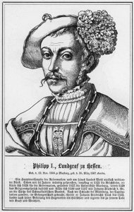 Filip I, landgrav av Hessen (gravyr) av German School