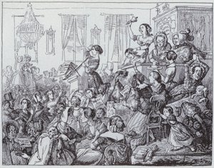 Politisk kvinnoklubb (litho) av German School