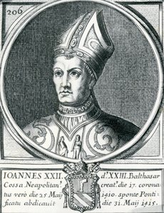 Porträtt av motpåven Johannes XXIII (gravyr) av German School