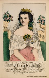 Porträtt av Elisabeth av Bayern, kejsarinna av Österrike, från Neuruppiner Bilderbogen, 1860 av German School