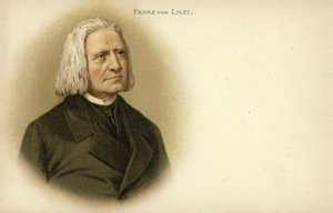 Porträtt av Franz Liszt av German School