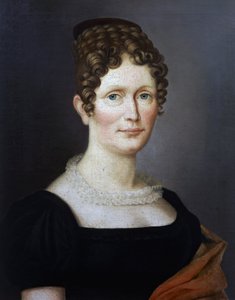 Porträtt av Johanna Christiane Schumann (1767-1836), mor till den tyske kompositören Robert Schumann (1810-1856), tidigt 1800-talsmålning av okänd konstnär av German School