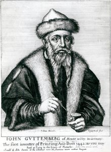 Porträtt av Johannes Gutenberg av German School