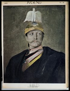 Porträtt av Kaiser Wilhelm II (1859-1941) från ungdomen, 1905 av German School