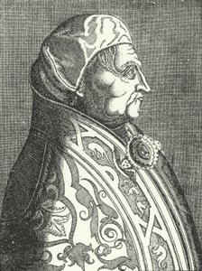 Porträtt av påven Pius II (gravyr) av German School