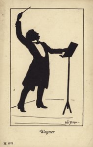 Porträtt av Richard Wagner av German School