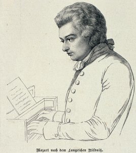Porträtt av Wolfgang Amadeus Mozart (1756-91) av German School