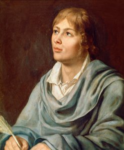 Porträtt av den österrikiske kompositören Wolfang Amadeus Mozart (1756-1791) Målning av den tyska skolan på 1800-talet. Neapel, San Pietro och Majellas musikkonservatorium av German School