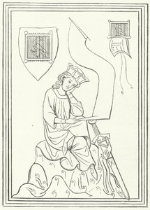 Porträtt av den mellanhögtyska lyriska poeten Walther von der Vogelweide från Codex Manesse (gravyr) av German School