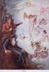 Vykort som visar frestelsen av Faust av Mephistopheles, c.1905 av German School