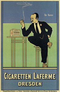 Affisch som reklamerar Laferme-cigaretter