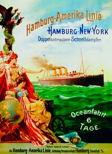 Affisch som annonserar Hamburgs amerikanska linje, 1897