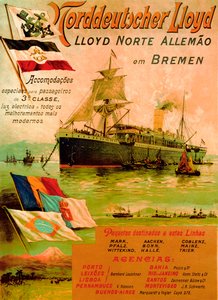 Affisch som annonserar den nordtyska Lloyd-linjen, 1898