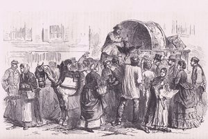 Fjäderfäsäljare i Paris, Cassells historia om kriget mellan Frankrike och Tyskland publicerad av Cassell and Company Limited, ca 1890 (litho) av German School