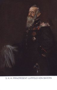Prinsregent Luitpold av Bayern (färglitografi) av German School