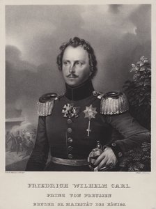 Prins Wilhelm av Preussen (1783-1851), bror till kung Fredrik Vilhelm III (litho) av German School