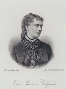 Prinsessan Catherine Dolgorukova, älskarinna och senare morganatisk hustru till tsar Alexander II av Ryssland (gravyr) av German School